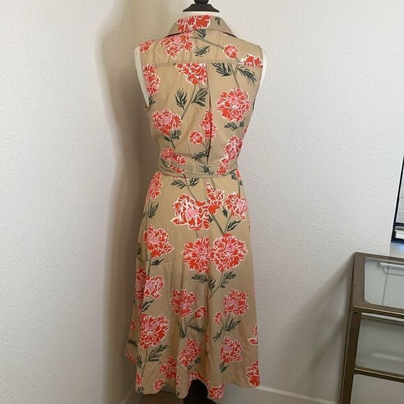 BANANA REPUBLIC Floral Print Midi Sundress | Tan |  Size 6 - Picture 5 of 7